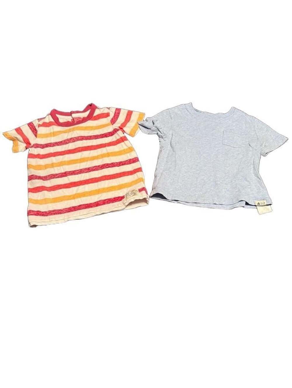 Gap Toddler boys 2-Piece Short Sleeve T-Shirt Lot Striped & Blue Pocket Tee 2t